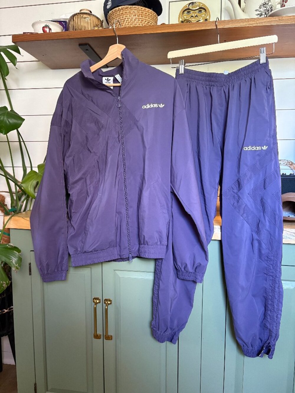 Vintage Adidas Purple Windbreaker Track Set – Small